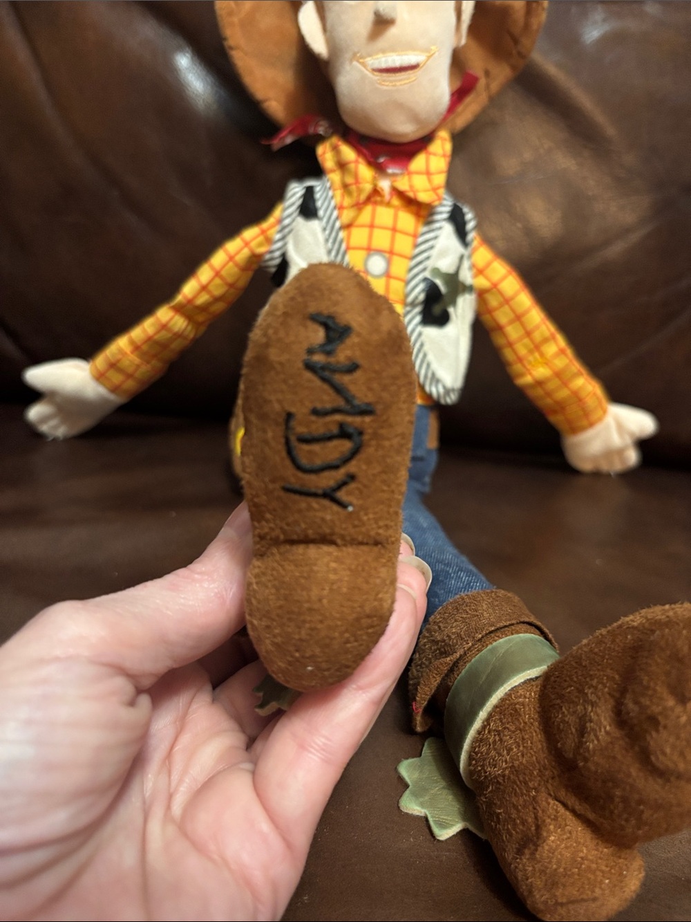Disney Woody Plush Toy - Brown, Yellow, Blue - Picture 2 of 6